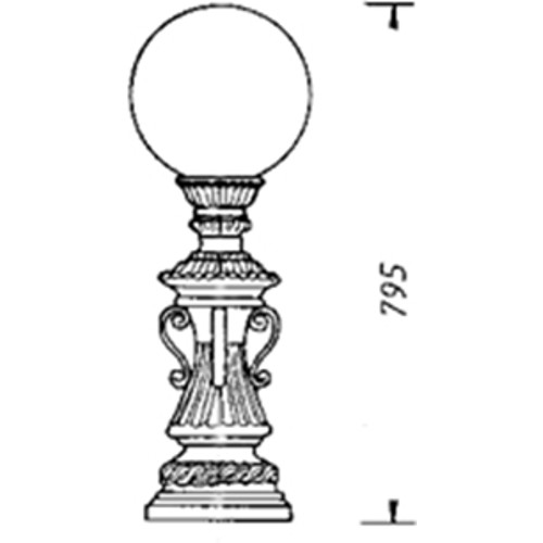 Historic ball luminaire 1720 drawing