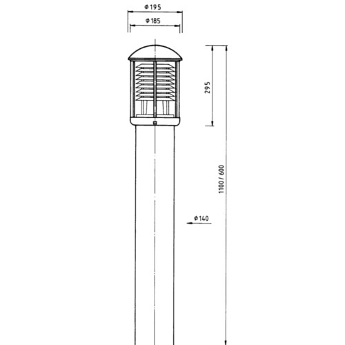 Bollard luminaire TPL-3100 drawing