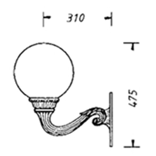 Historic ball luminaire 1710 drawing